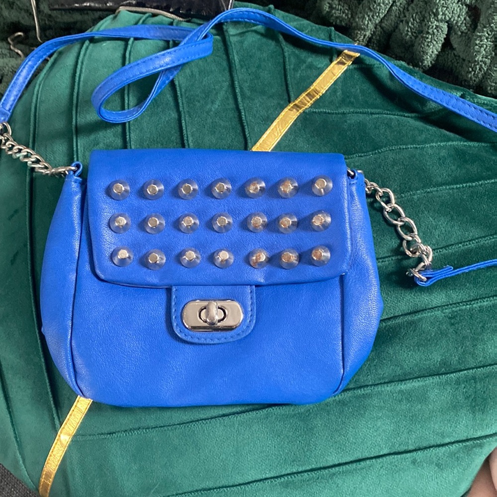 Blue and Silver small crossbody purse